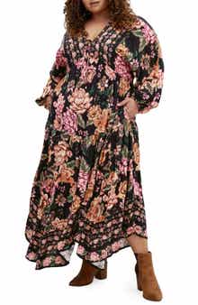Divine Grace Long Sleeve Floral Maxi Dress