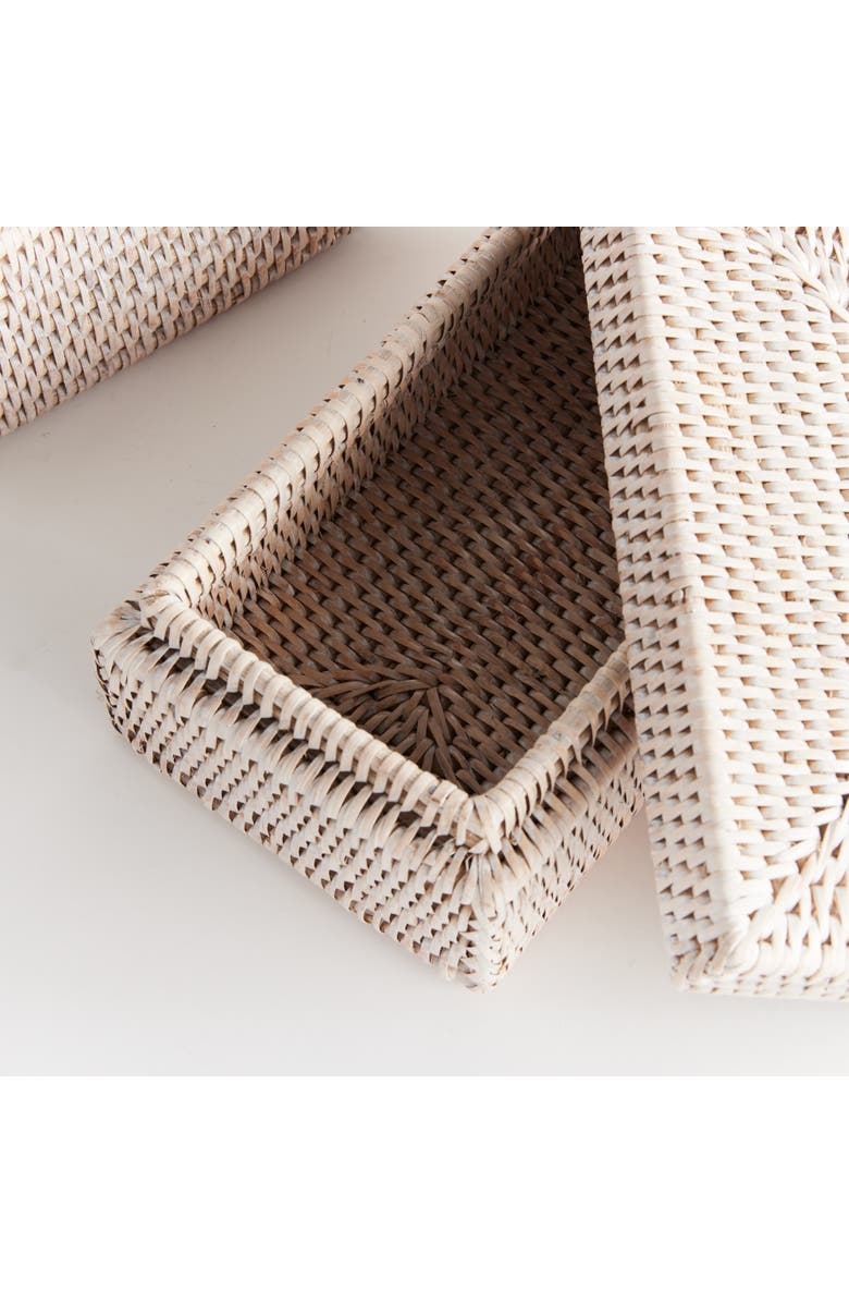 Napa Home & Garden Burma Rattan Rectangular Lidded Boxes Set of 2, Alternate, color, 