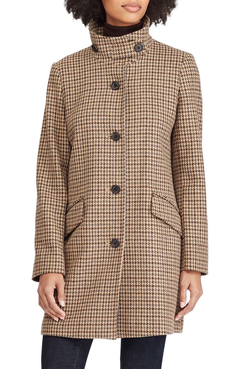Lauren Ralph Lauren Houndstooth Check Coat, Main, color,