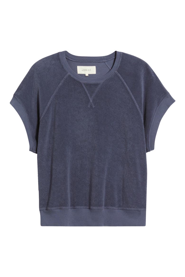 Micro Terry Sweatshirt, Alternate, color, VINTAGE BLUE