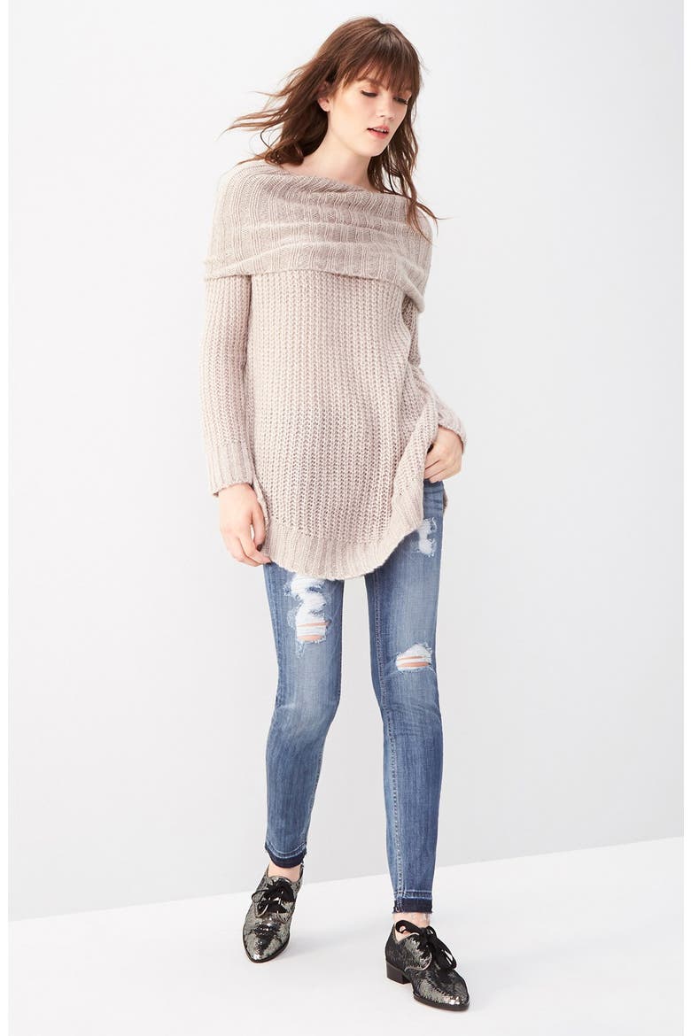 'Chelsea' Destroyed Skinny Jeans, Alternate, color, MEDIUM WASH