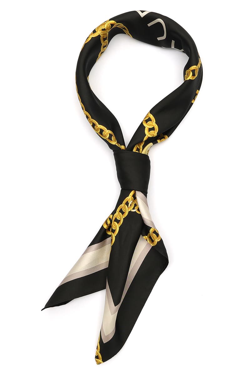 Kurt Geiger London Charm Chain Square Silk Scarf, Alternate, color,