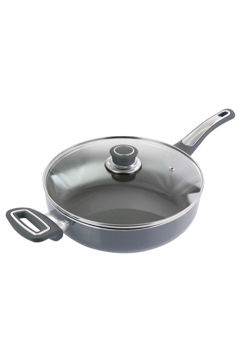 3.5 Quart Aluminum Saute Pan with Lid, Main, color, Grey