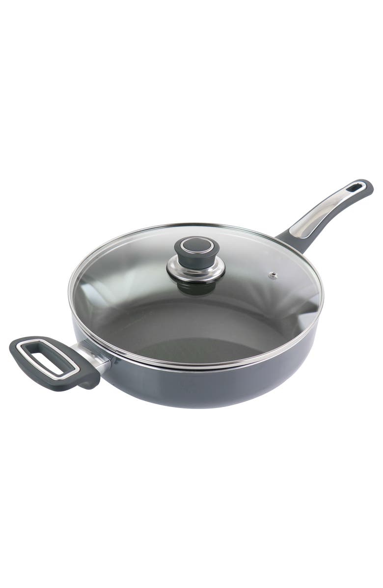 OSTER 3.5 Quart Aluminum Saute Pan with Lid, Main, color, Grey
