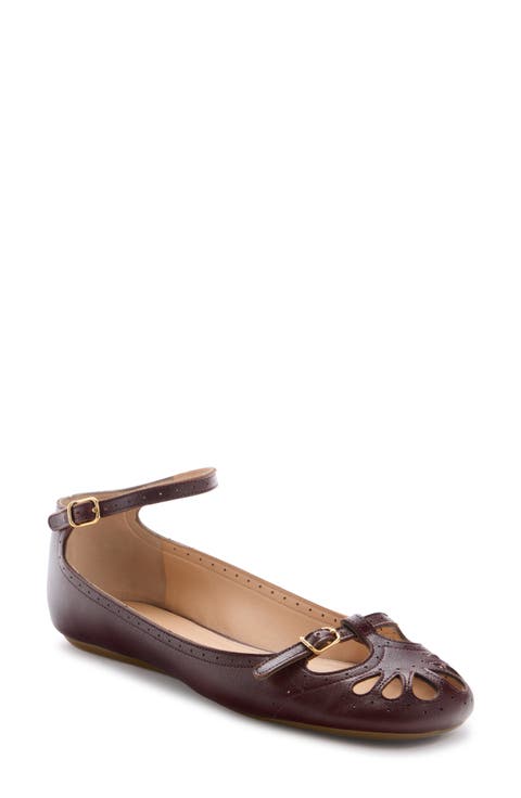 Misty Cutout Ankle Strap Flat (Women)