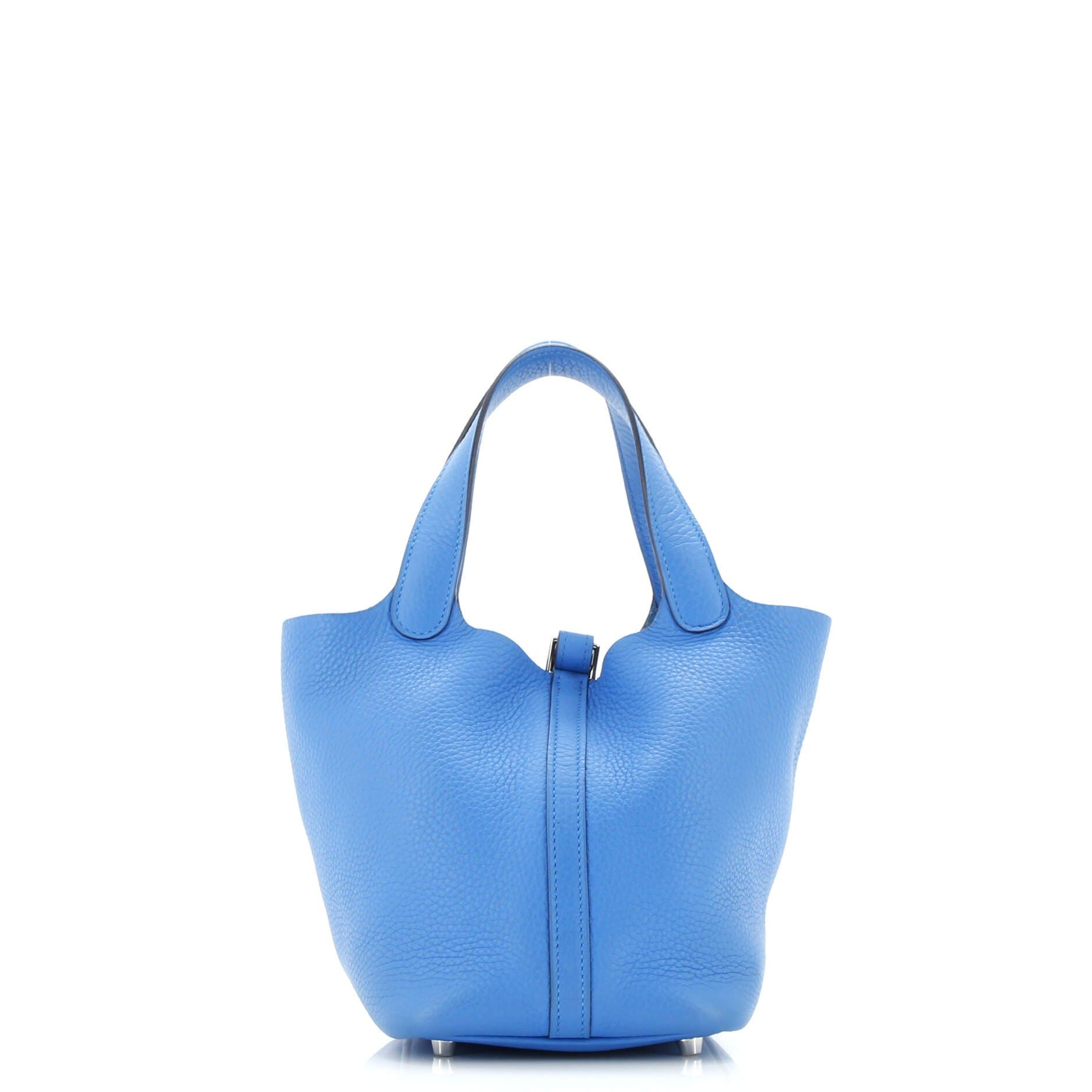 Pre-Owned Hermes Picotin Lock Bag Clemence PM, Alternate, color, Bleu Zanzibar