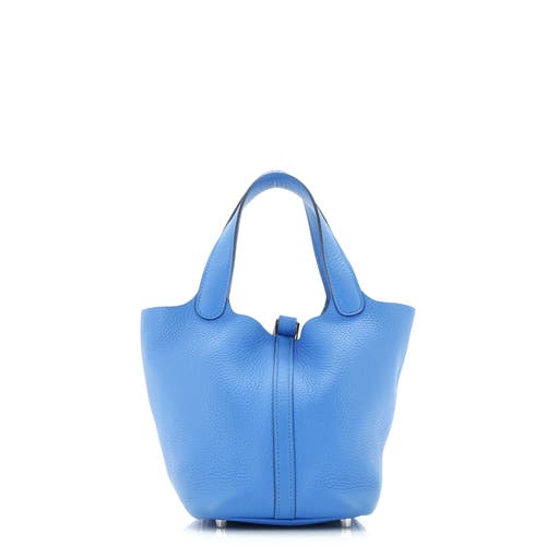 Pre-owned Hermes Hermes Picotin Lock Bag Clemence Pm In Blue
