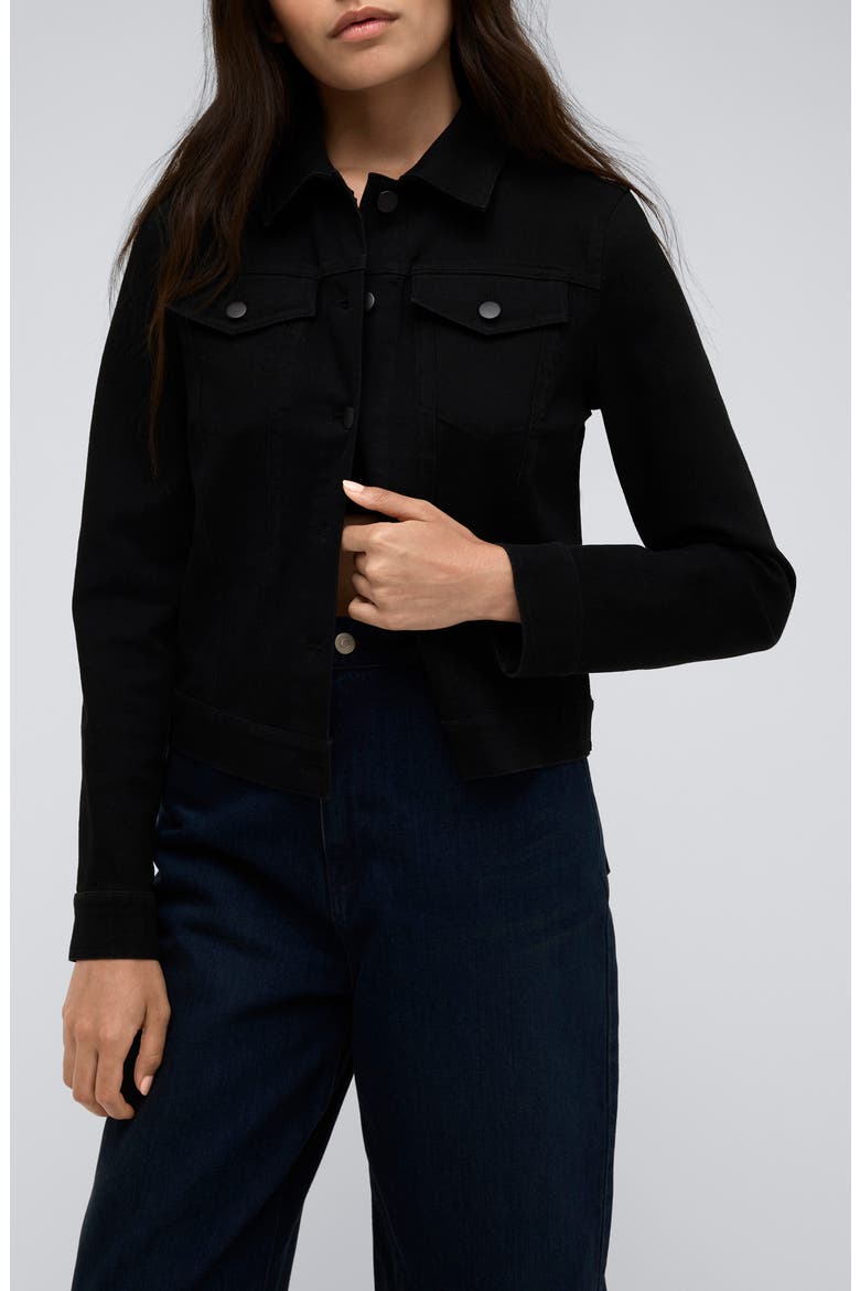 Denim Trucker Jacket, Main, color, NIK WASH