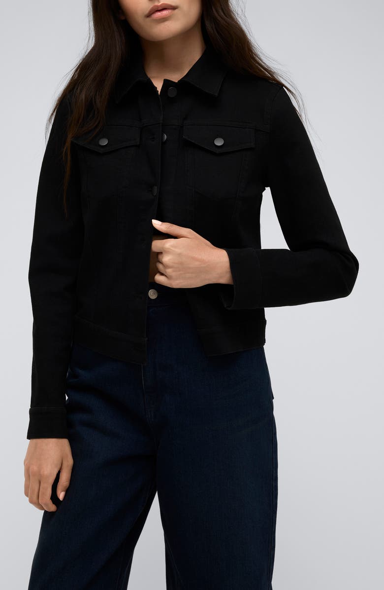 Kenneth Cole Denim Trucker Jacket, Main, color, Nik Wash