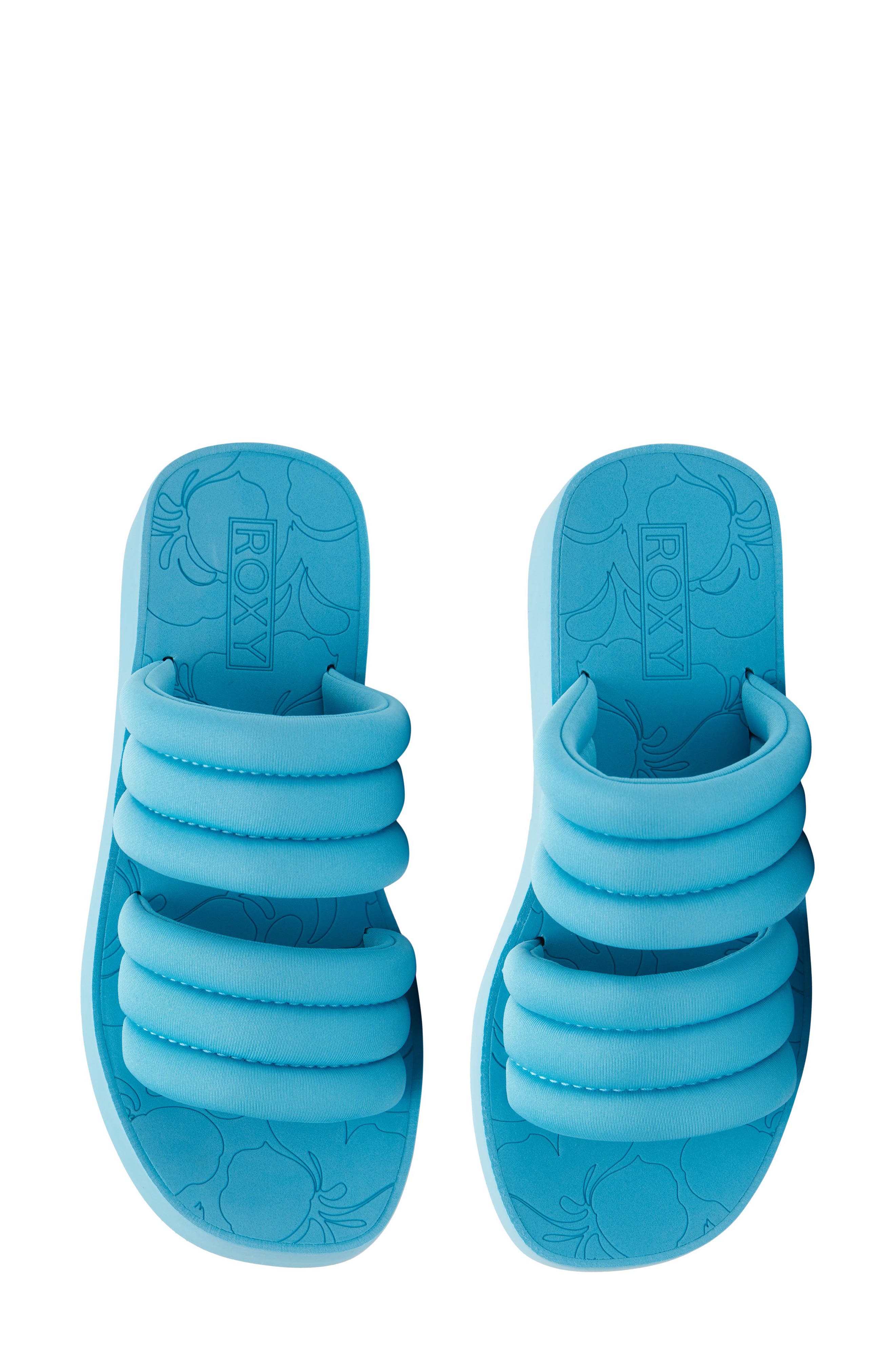 Totally Tubular Platform Wedge Slide Sandal, Alternate, color, AQUA