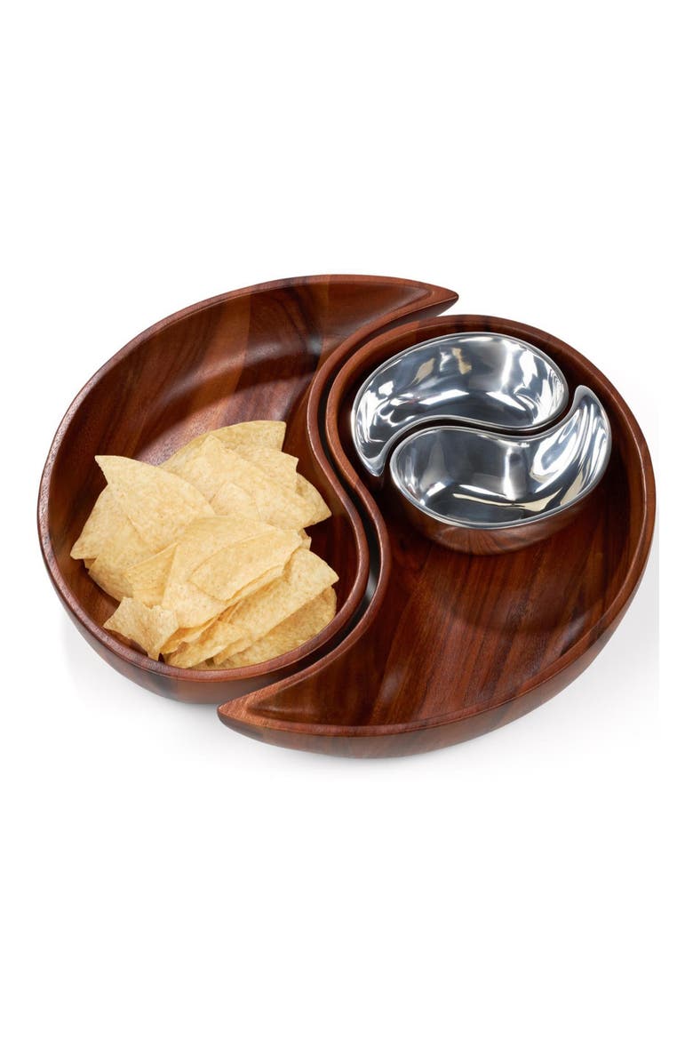 Yin Yang Chip & Dip Set, Alternate, color, BROWN
