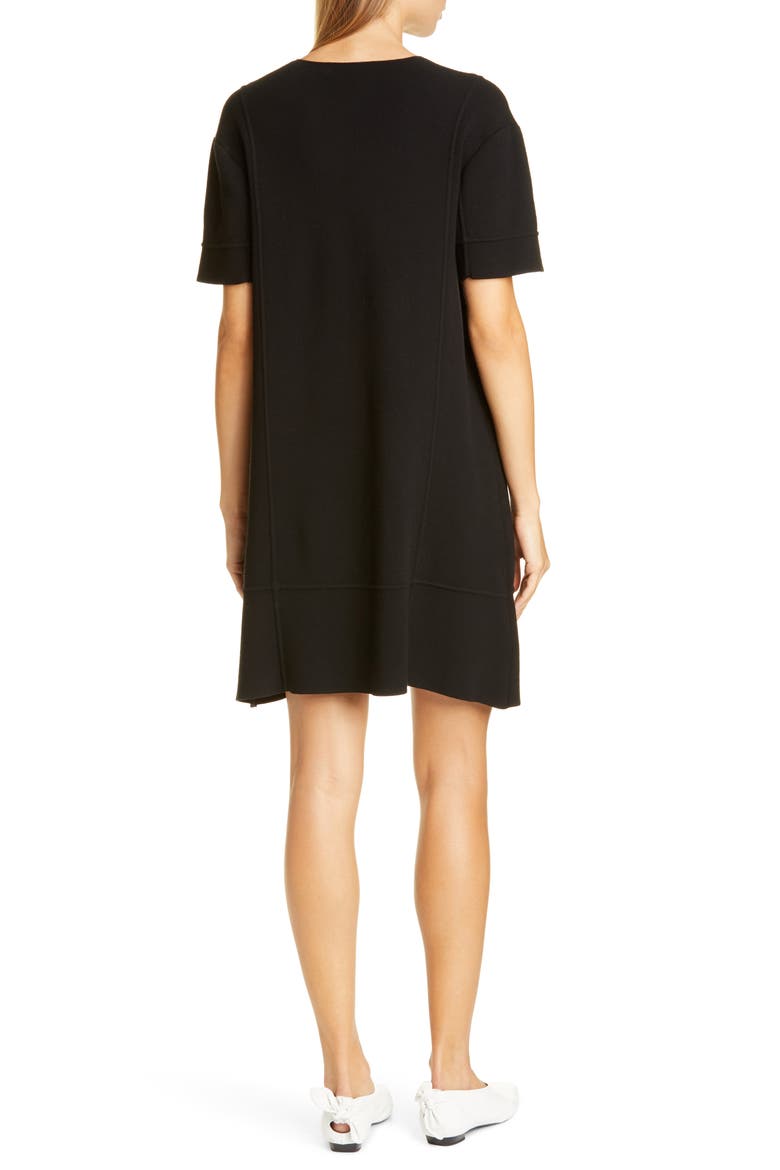 Tie Detail Jersey Dress, Alternate, color, BLACK