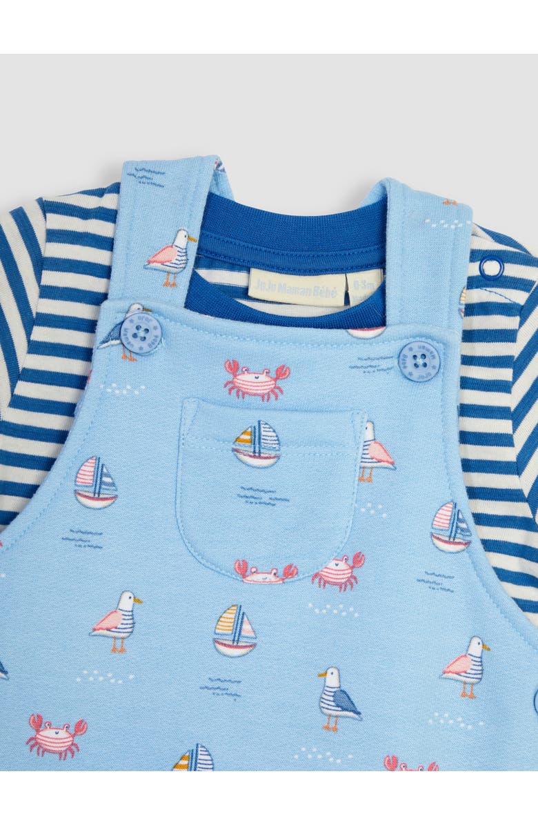 JOJO MAMAN BEBE Stripe T-Shirt & Nautical Print Cotton Overalls Set, Alternate, color, 