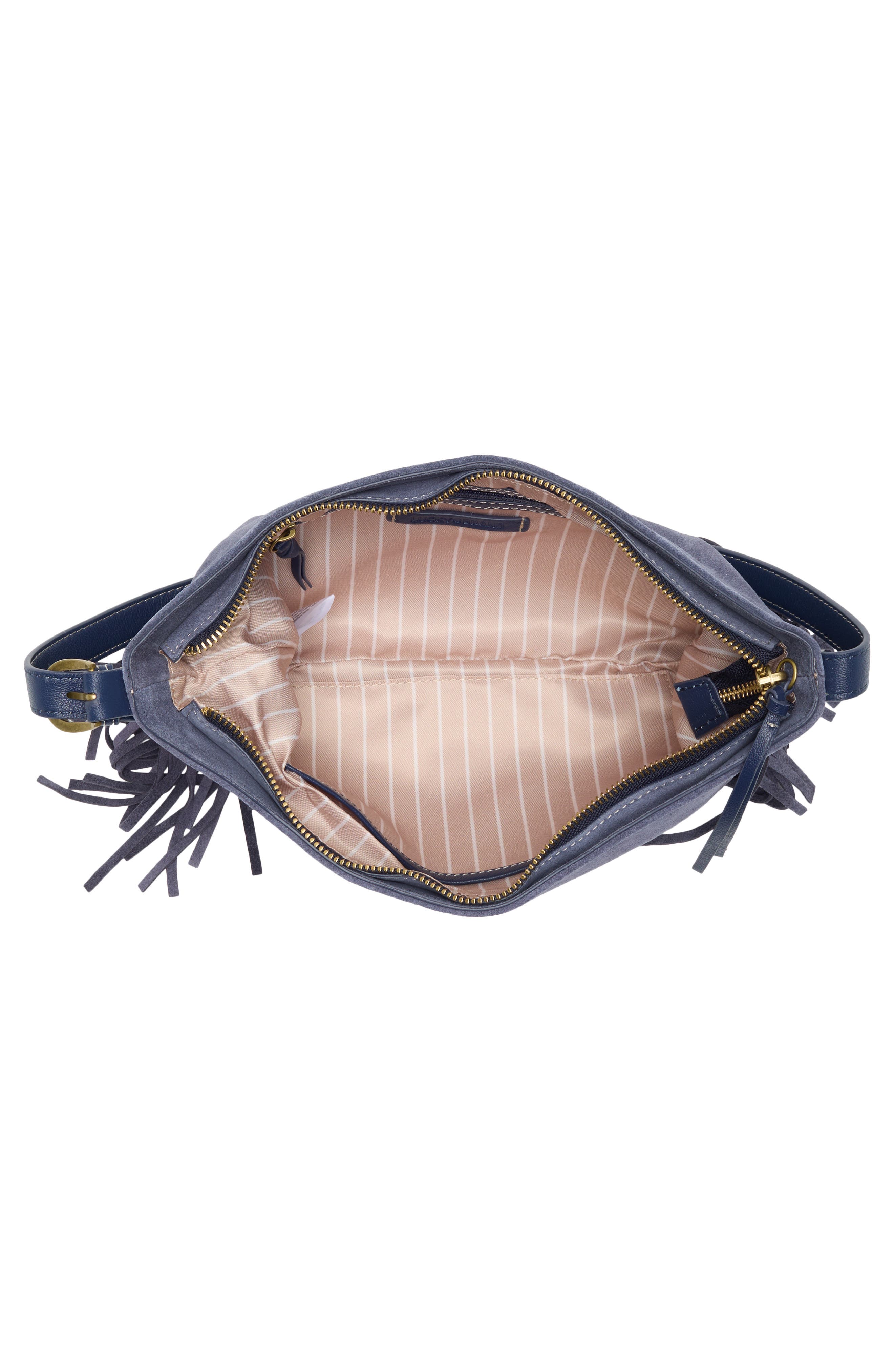 Ivy Fringe Suede Shoulder Bag, Alternate, color, MIDNIGHT BLUE SOFT COW SUEDE