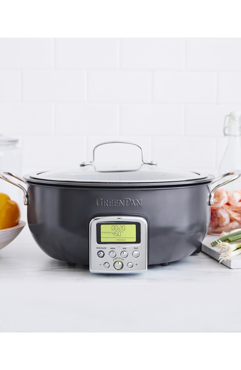 GreenPan Elite 6-Quart Essential Smart Skillet, Alternate, color, Graphite