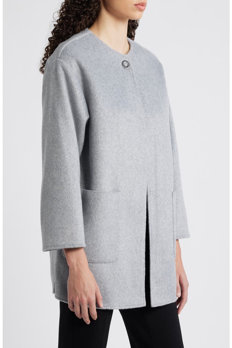 Snap Felt Coat, Alternate, color, LIGHT HEATHER GREY
