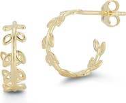 Ember Fine Jewelry Leaf Hoop Earrings