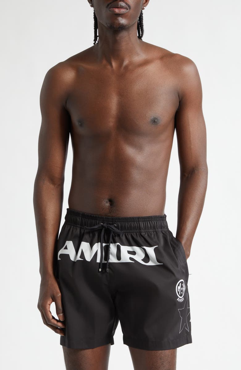 AMIRI 'Amiri Sport Swim Trunks, Main, color, Black