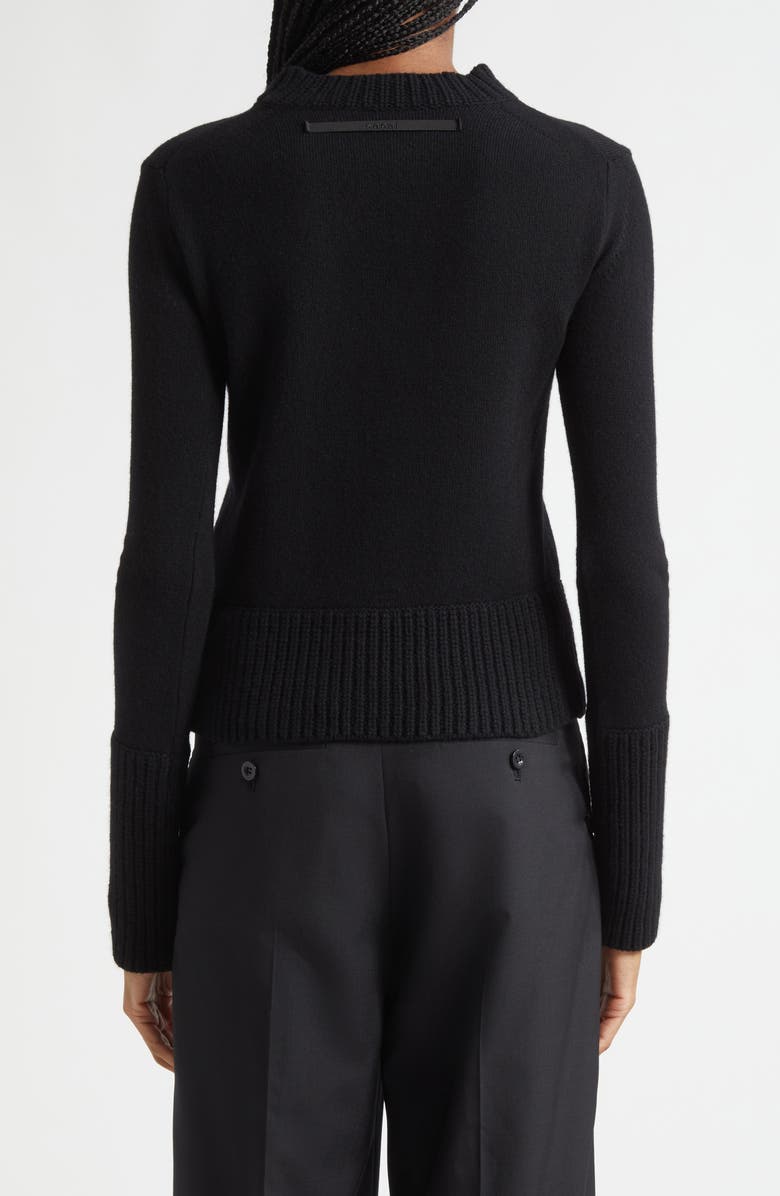 Sacai Crewneck Wool Sweater, Alternate, color, Black