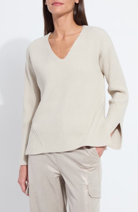 Ximena Cozy V-Neck Rib Sweater