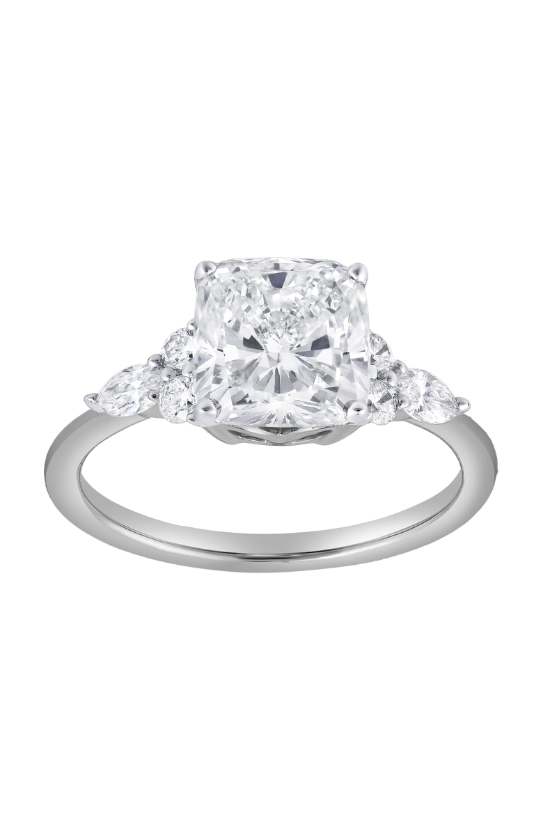 LuvMyJewelry Victoria 14K Gold 2.30 Ct Cushion Lab Grown Diamond Engagement Ring, Main, color, 14K White Gold