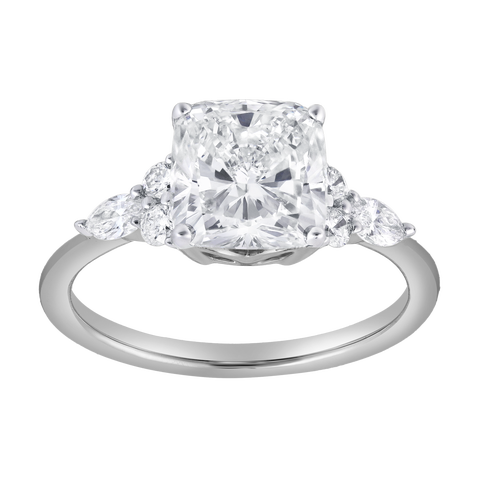 Charlotte 14K Gold 2.8 Ct Cushion Lab Grown Diamond Engagement Ring