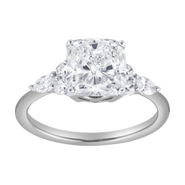 LuvMyJewelry Charlotte 14K Gold 2.8 Ct Cushion Lab Grown Diamond Engagement Ring
