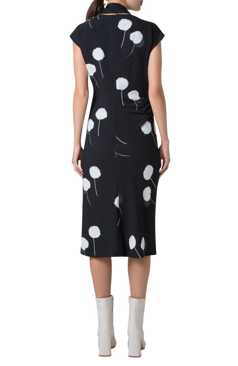 Akris Windflower Print Crepe Dress & Scarf Set, Alternate, color, 
