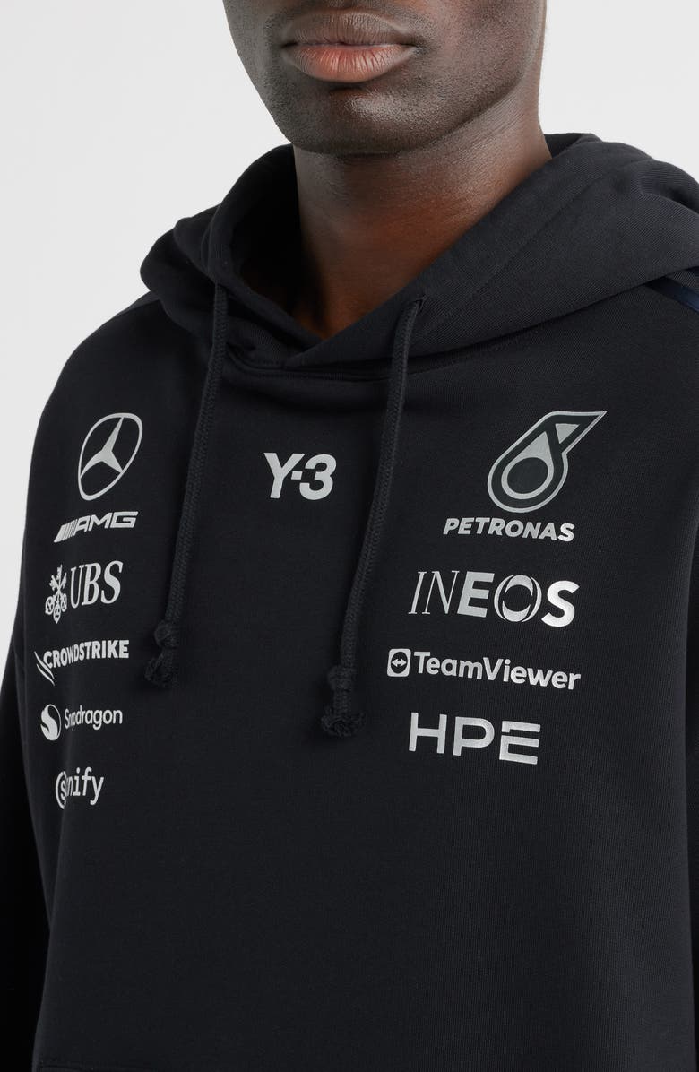 Y-3 F1 Team Cotton Hoodie, Alternate, color, Black