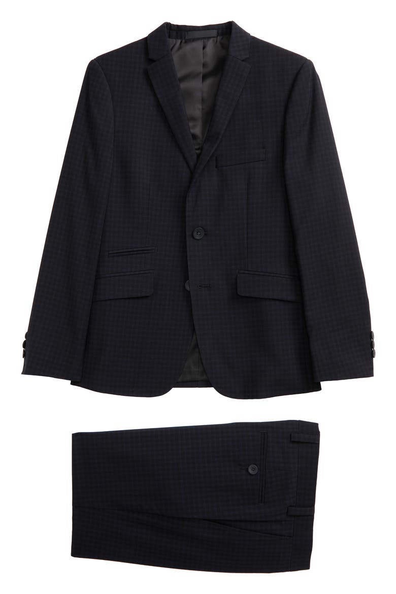 Kids' Plaid Suit, Main, color, BLACK