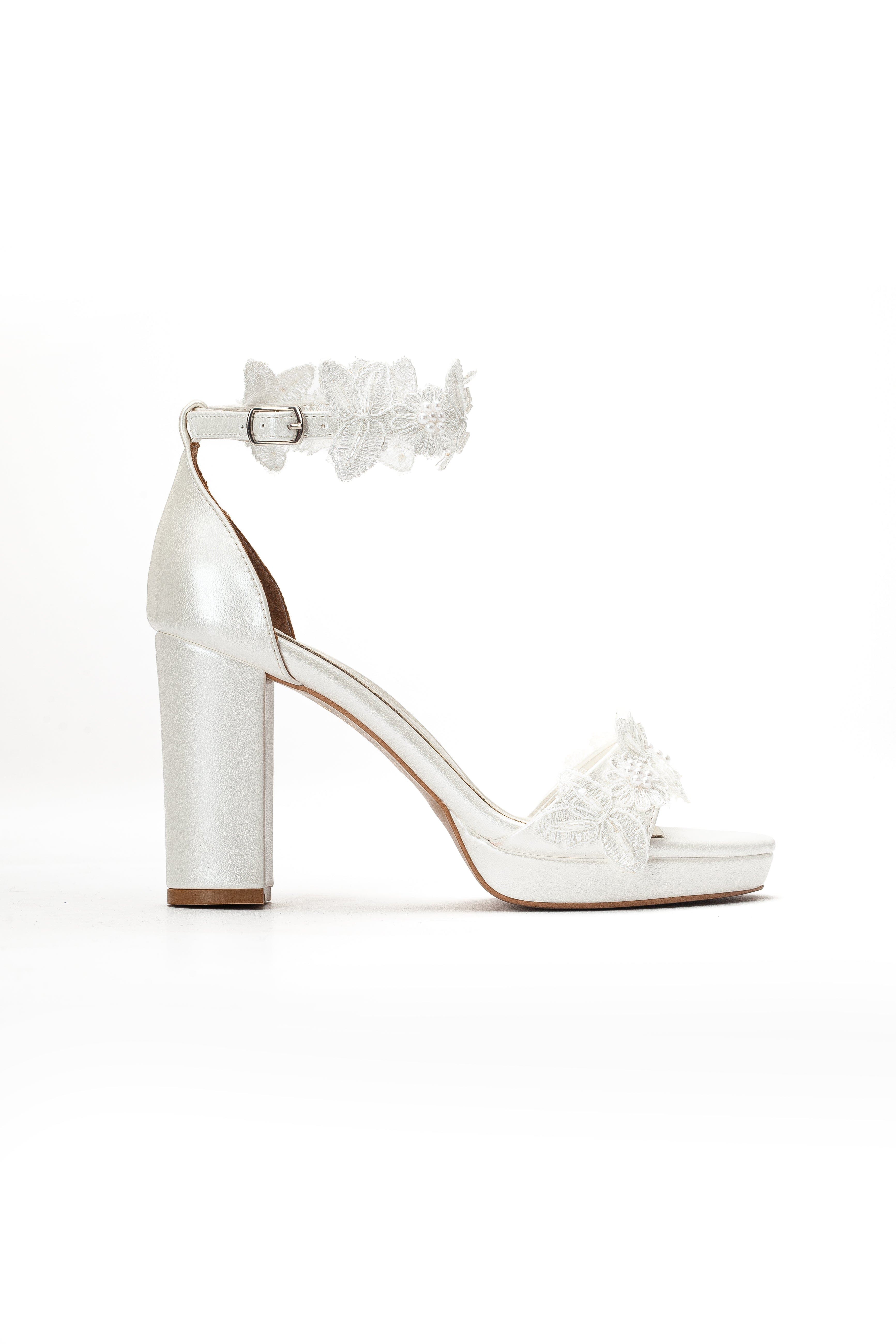 Forever & Always Shoes Isadora Lace Bridal Heel, Alternate, color, Ivory