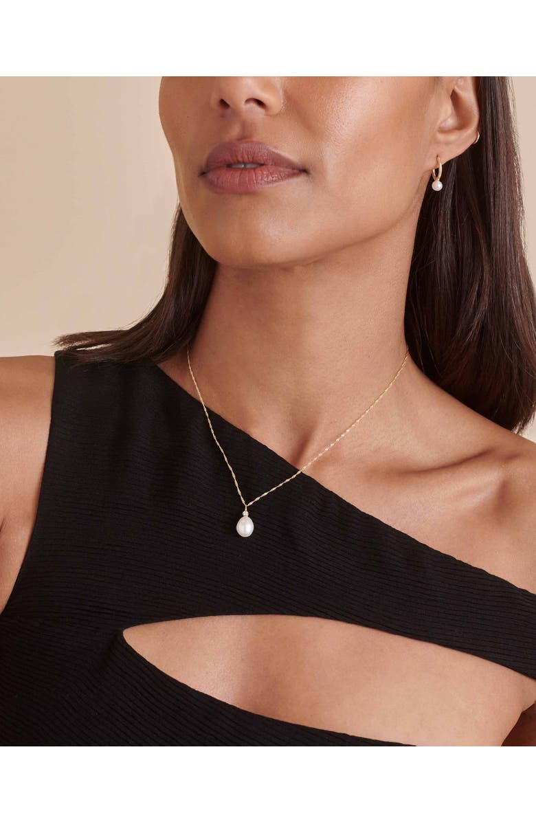 Edge of Ember Pearl Diamond Necklace, Alternate, color, Pearl