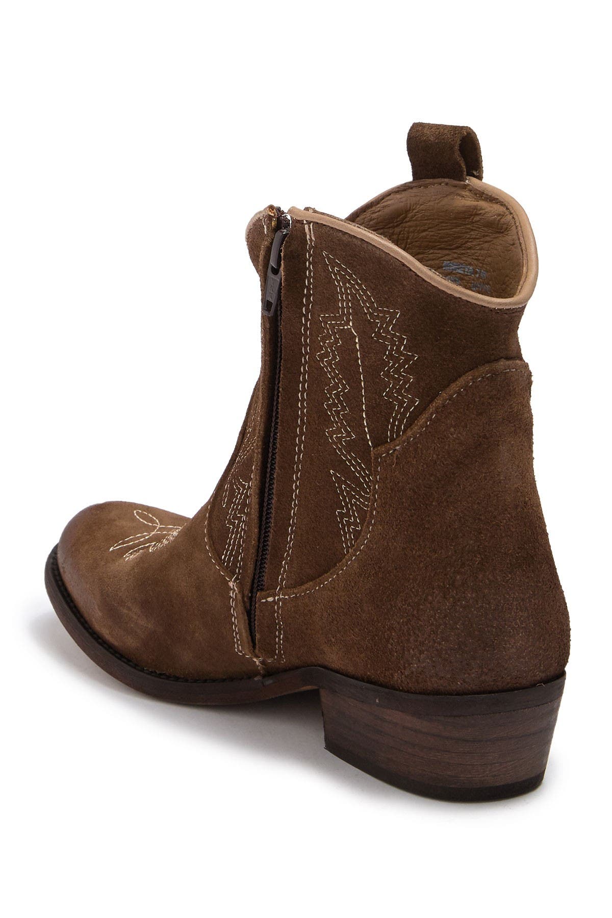Artisan Crafted By Zigi Mireya Western Ankle Bootie, Alternate, color, Brwn Suede