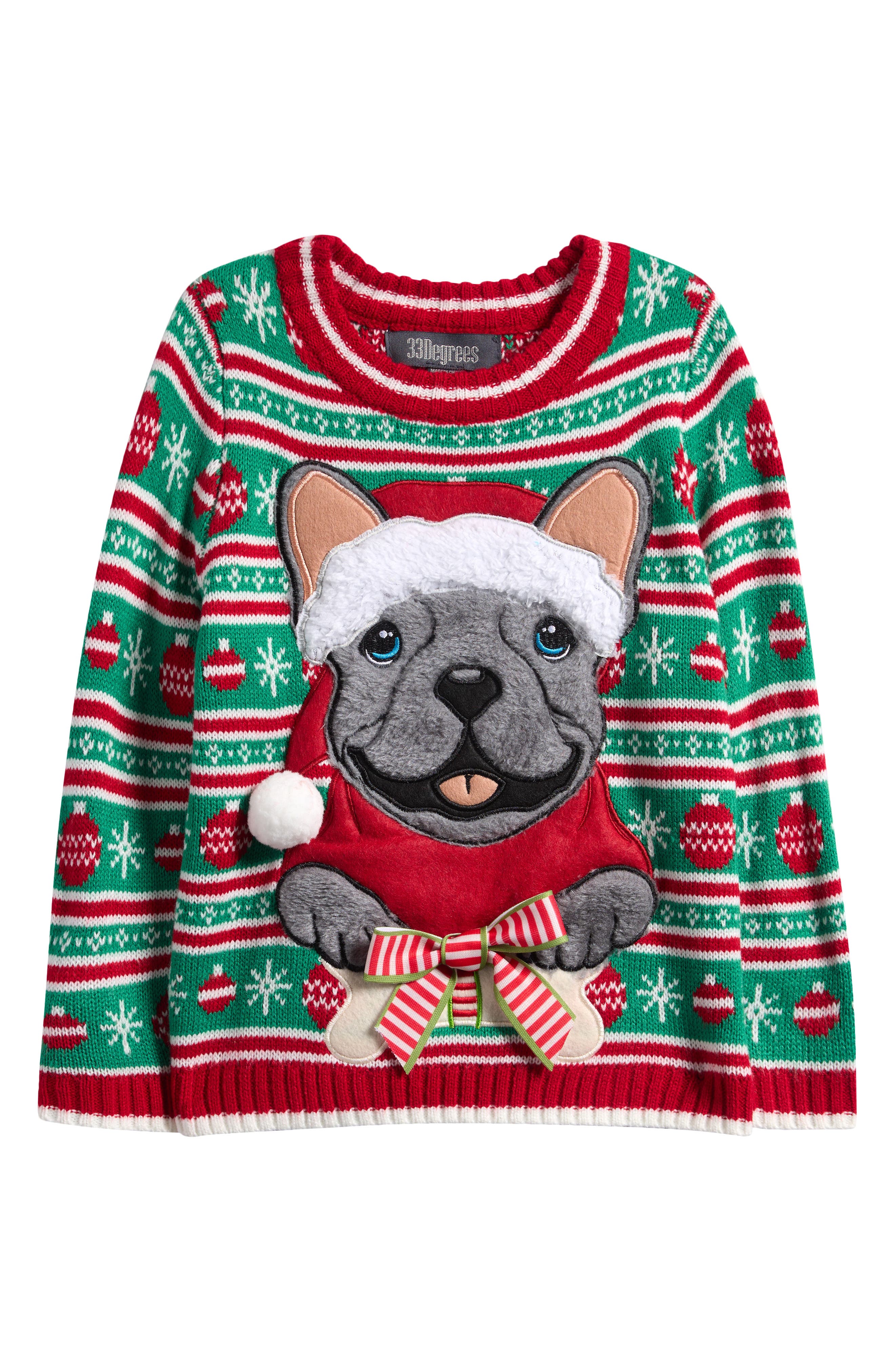 33 DEGREES Kids' Xmas Frenchie Holiday Sweater