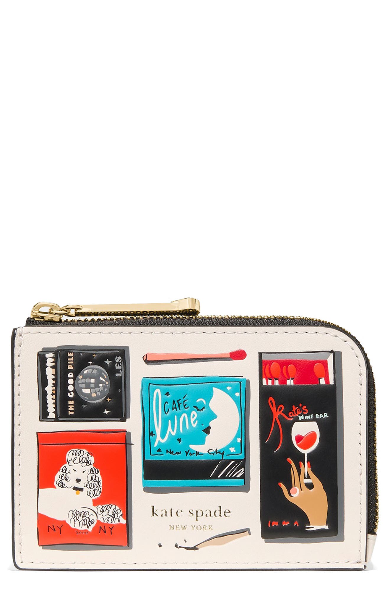 Kate Spade New York Matchbox Mini Leather Zip Card Case (Women) | Nordstrom