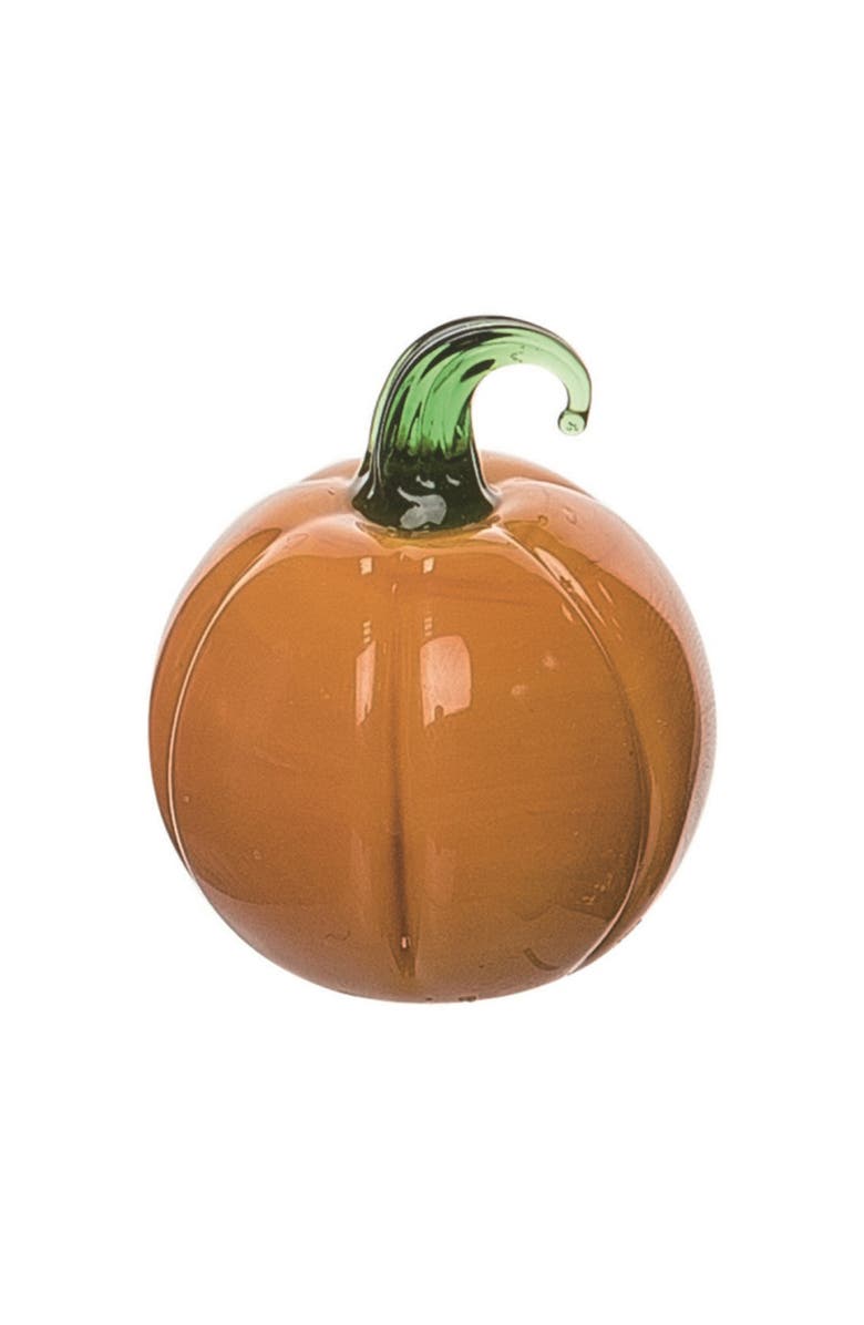 Transpac Mini Glass Pumpkin Figurines Assorted Set of Three, Alternate, color, Multicolored