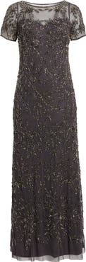 Pisarro Nights Beaded Floral Gown