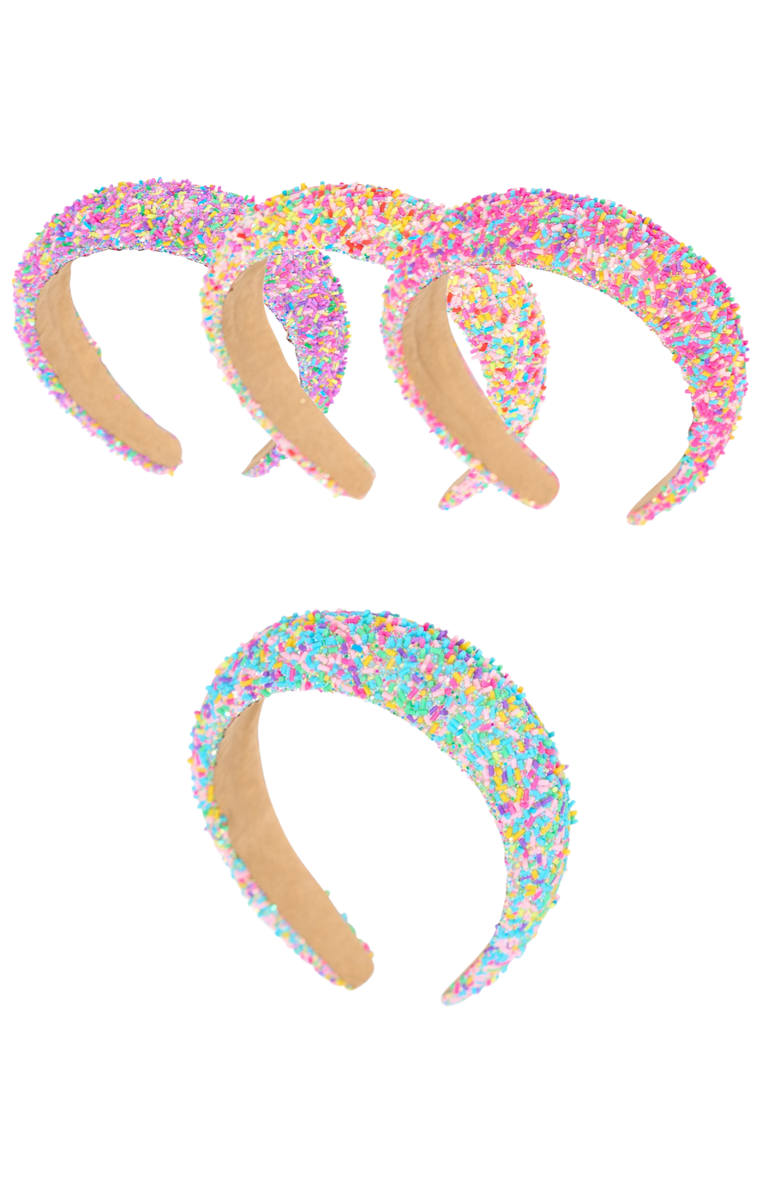Malibu Sugar Confetti Puff Headband, Alternate, color, Confetti Blue