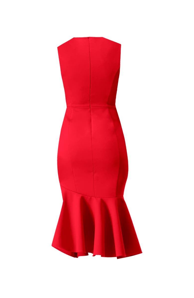 IVONNE Solid Mermaid Midi Dress, Alternate, color, Red