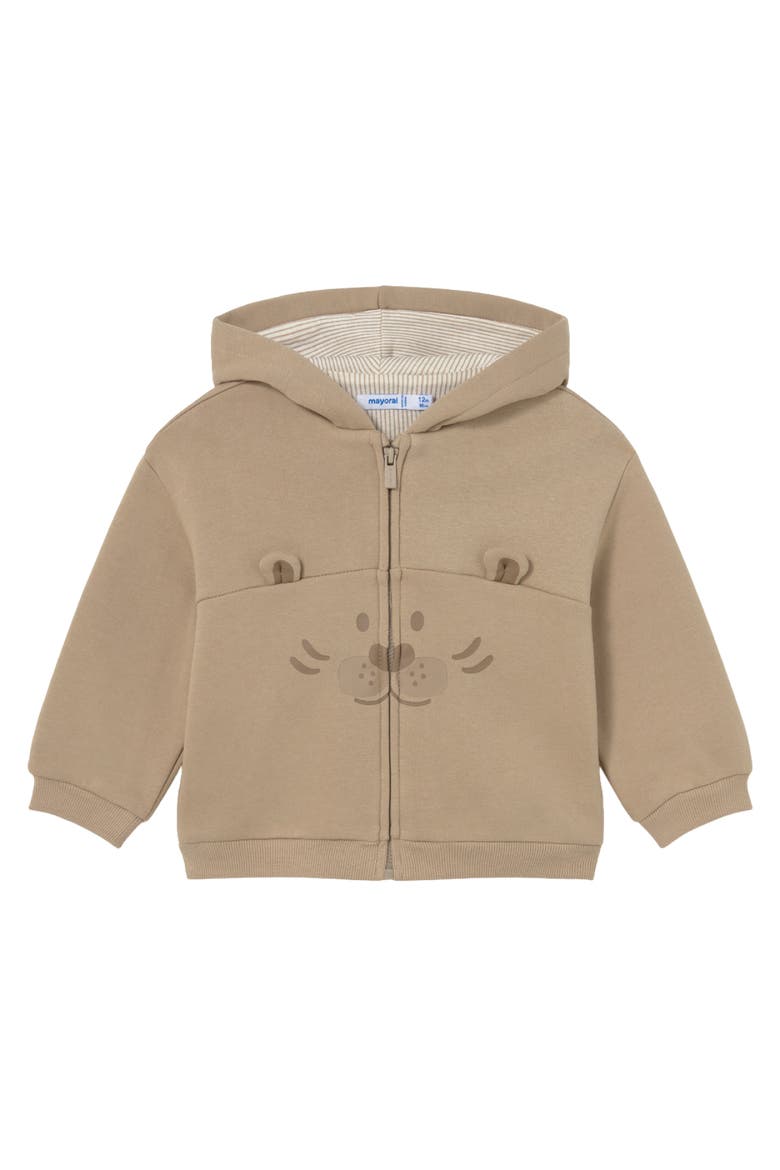 Interactive Animal Zip-Up Sweatshirt, Main, color, Beige