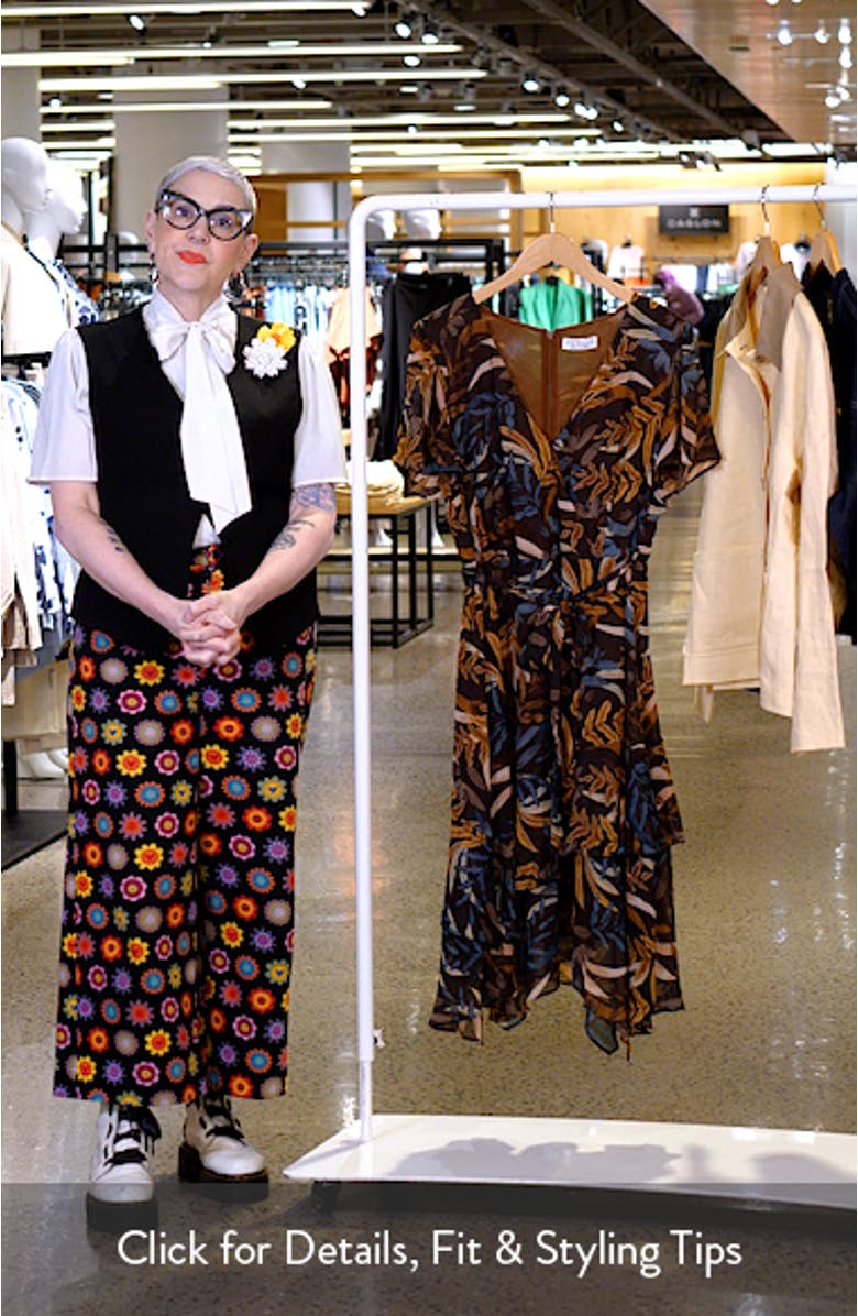 Dream Glow Botanical Print Midi Dress, sales video thumbnail