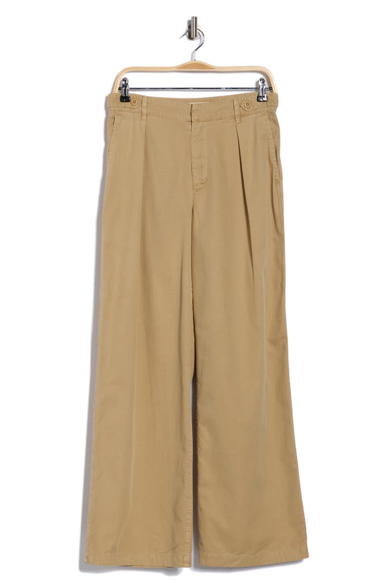 Lucky Brand Pleated Wide Leg Pants, Alternate, color, Dark Khaki