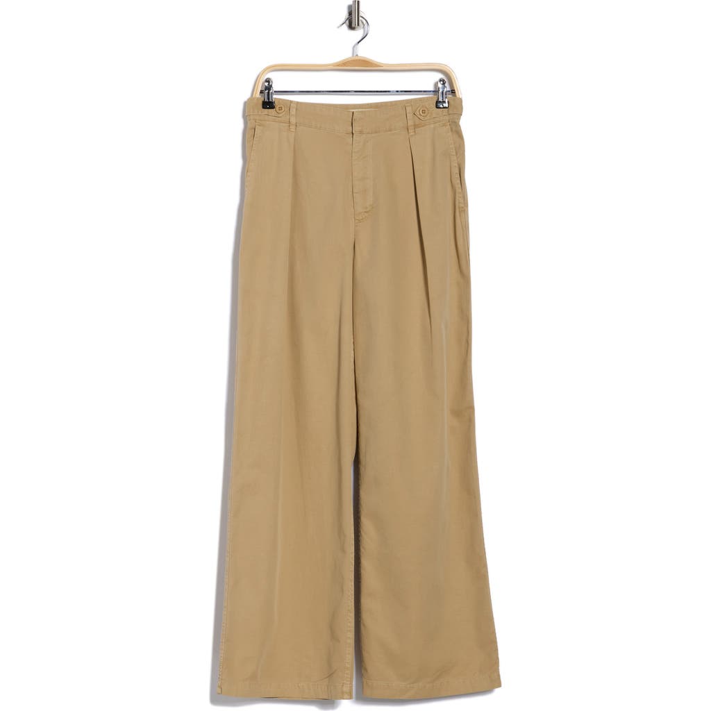 Lucky Brand Pleated Wide Leg Pants In Gold