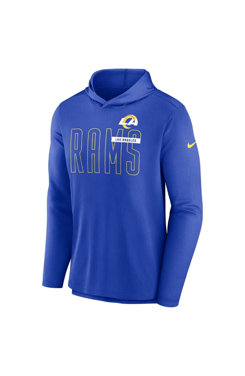 Nike Men's Nike Royal Los Angeles Rams Lightweight Performance Hooded Long Sleeve T-Shirt, Alternate, color,