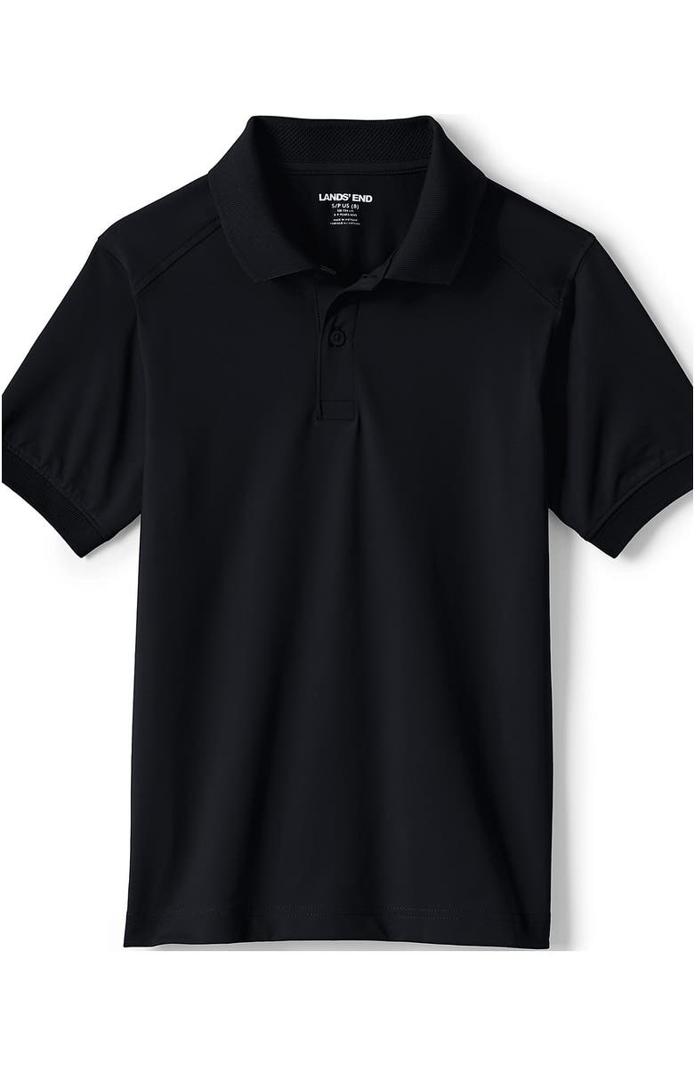 Lands' End School Uniform Kids Short Sleeve Rapid Dry Polo Shirt, Main, color, Black