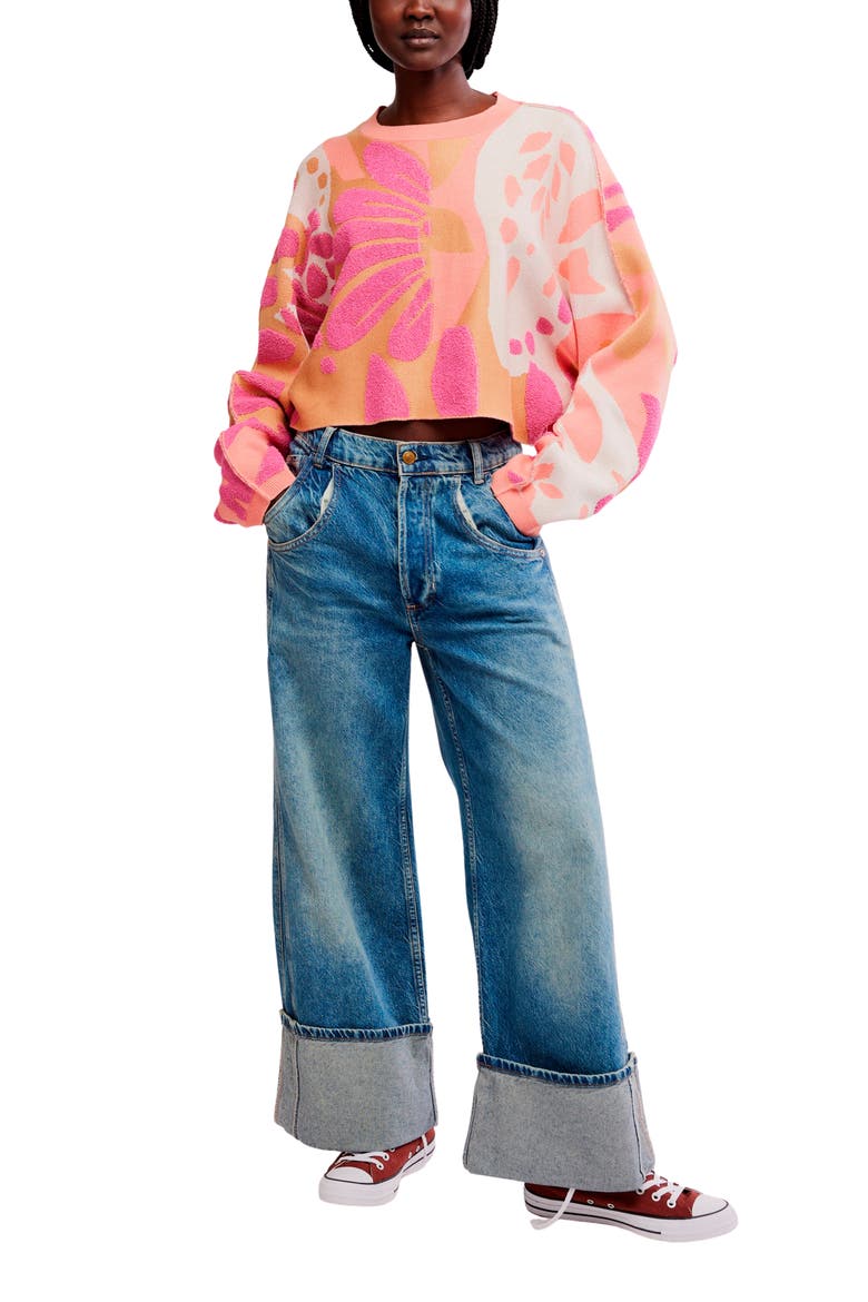 Mia Pullover Sweater, Alternate, color, CORAL KISS COMBO