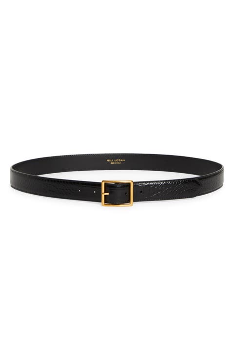 Gabriele Croc Embossed Leather Belt
