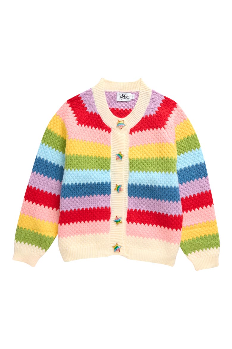 Rainbow Bright Knit Cardigan, Main, color, RAINBOW MULTI