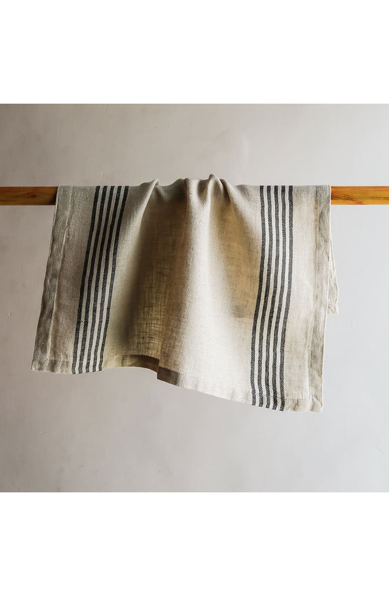 CG Hunter Striped Napkins, Black and Ivory, Alternate, color, Black