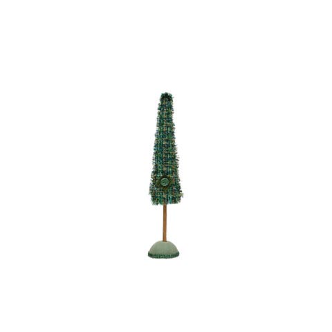 Tweed Tree with Wood Base, Green Plaid
